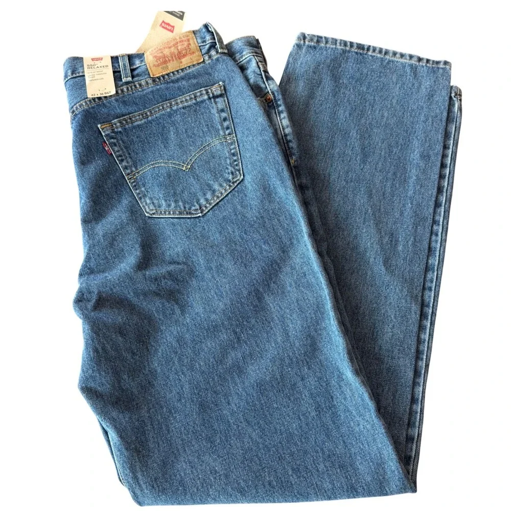 Levis 550 Relaxed Fit Jeans Mens 42x36 Blue Big & Tall Medium NEW Wash